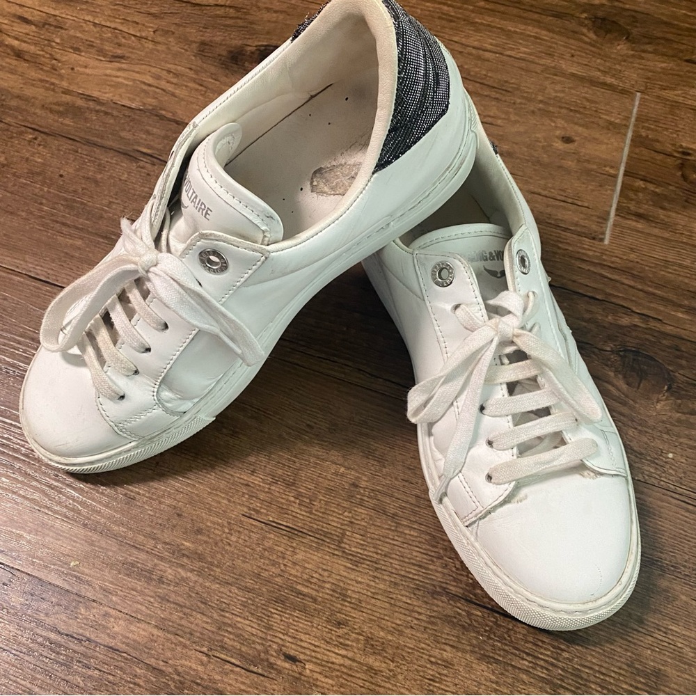 Zadig & Voltaire White and Black Sneakers 40(Eur) - Picture 2 of 9